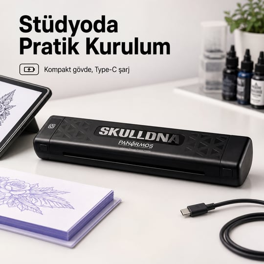 SkullDNA SP20 Kablosuz Termal Stencil Yazıcı Bluetooth USB