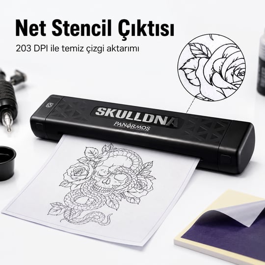 SkullDNA SP20 Kablosuz Termal Stencil Yazıcı Bluetooth USB