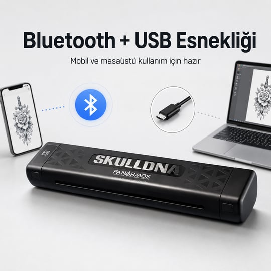 SkullDNA SP20 Kablosuz Termal Stencil Yazıcı Bluetooth USB