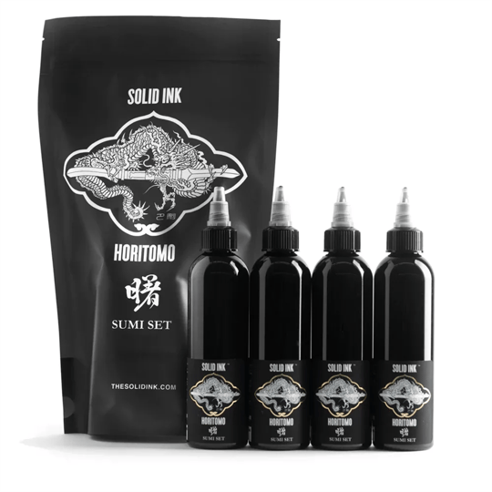 Solid Ink - Horitomo 4 Bottle Sumi Set - 4oz/120ml