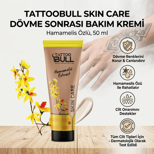 TattooBull Skin Care Dövme Sonrası Bakım Kremi – Hammamelis Özlü (50 ml)