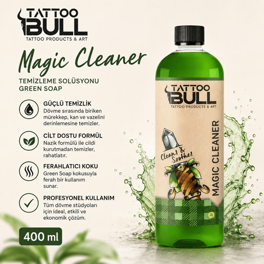 TattooBull Magic Cleaner Green Soap Dövme Temizleme Solüsyonu 400 ml