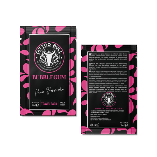 TattooBull Pink Formula Glide 10 ml - BUBBLE GUM KOKULU Şaset 60Lı Kutu