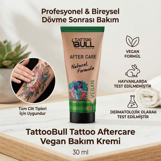 TattooBull Tattoo Aftercare Vegan Bakım Kremi – %100 Bitkisel (30 ml)