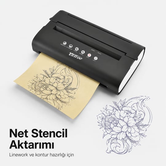 Thermal Tattoo Copier PRT5 Dövme Stencil Termal Yazıcı Siyah