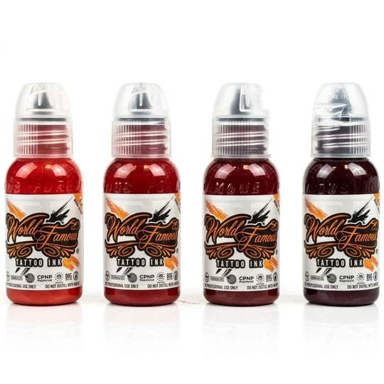 World Famous Ink Dima NBK Fire Red 4’lü Dövme Boyası Seti 1oz - 30ml x 4