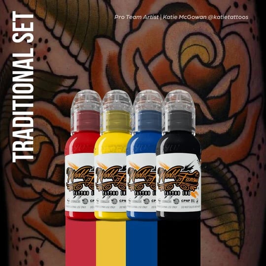 World Famous Ink Traditional Mini 4’lü Dövme Boyası Seti 1oz - 30ml