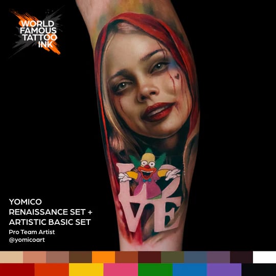 World Famous Ink Yomico Renaissance 12li Dövme Boyası Seti 1oz - 30ml