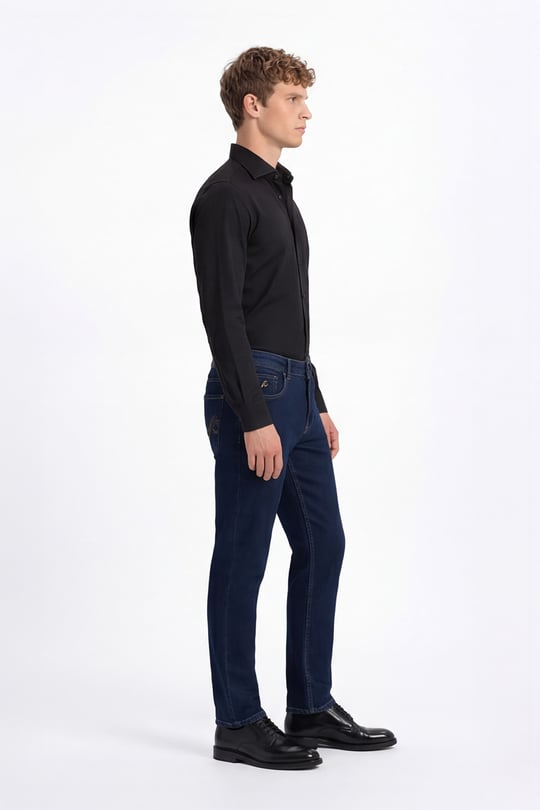 Lacivert 5 Cep Casual Denim Pantolon
