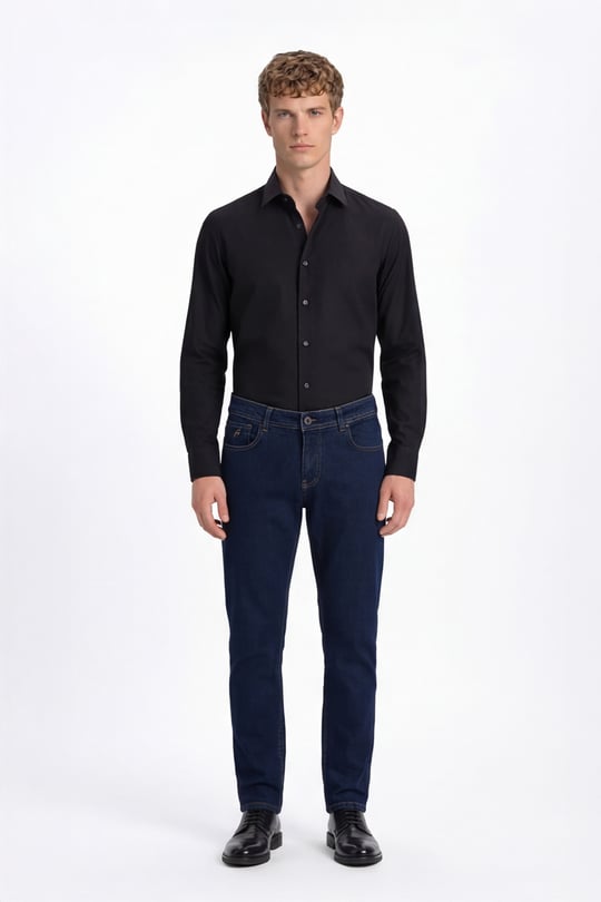 Lacivert 5 Cep Casual Denim Pantolon
