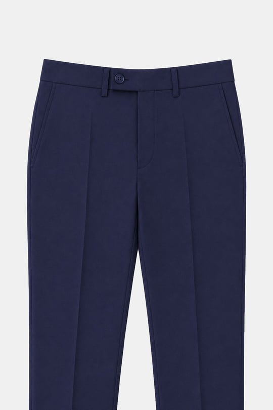 Açık Lacivert Slim Fit Düz Paça 6 Drop Mono Yaka Klasik Takım Elbise
