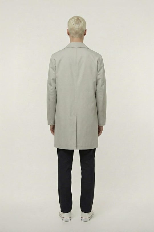 Bej Oversize Pamuklu Yan Cepli Mono Yaka Trençkot