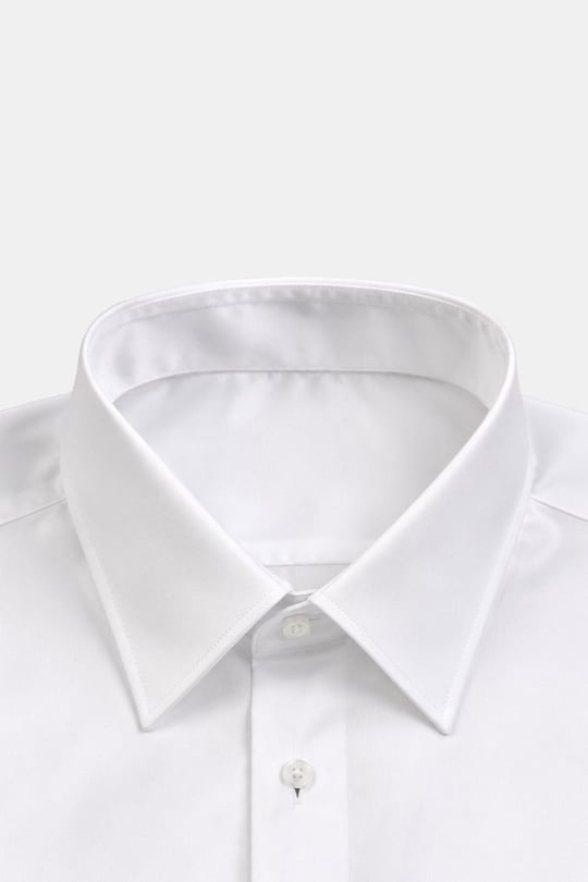 Beyaz %100 Pamuk Regular Fit Sivri Yaka Uzun Kollu Gömlek