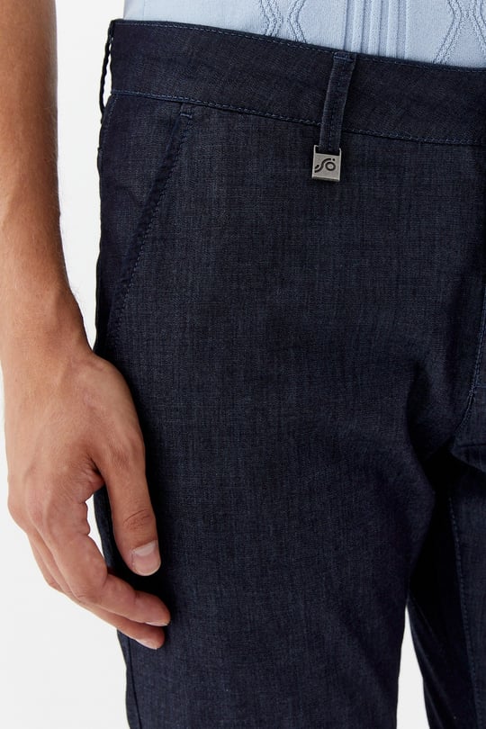 İndigo Normal Bel Klasik Paça Chino Pantolon