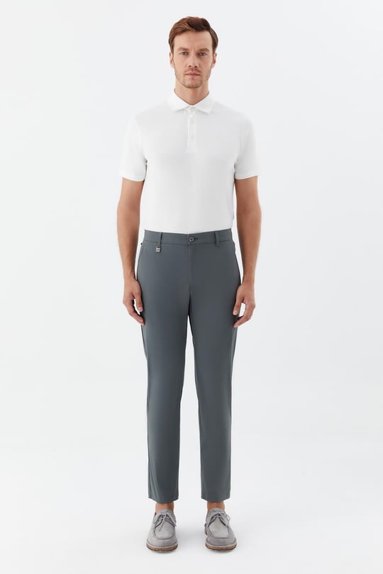 Haki Pamuklu Regular Fit Normal Bel Chino Pantolon