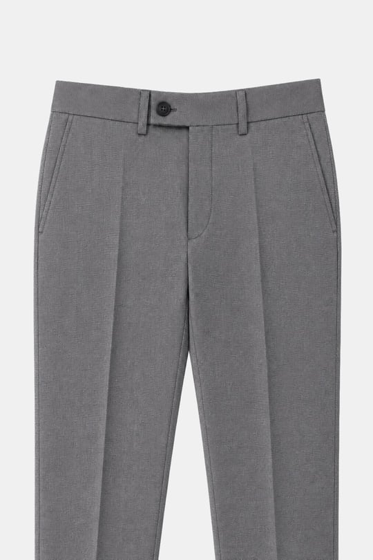 Gri Slim Fit Normal Bel 6 Drop Mono Yaka Takım Elbise