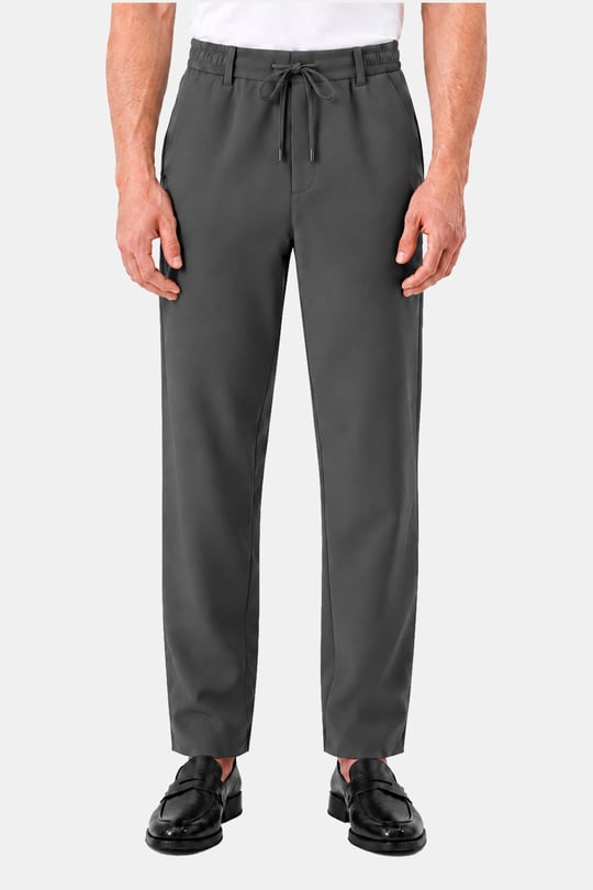 Haki Dokulu Arka Lastikli Köprü Kemerli Bağcıklı Slim Fit Jogger Pantolon - Sabri Özel