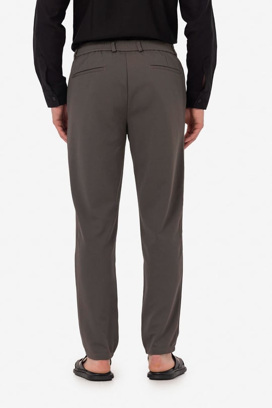 Haki Dokulu Arka Lastikli Köprü Kemerli Bağcıklı Slim Fit Jogger Pantolon