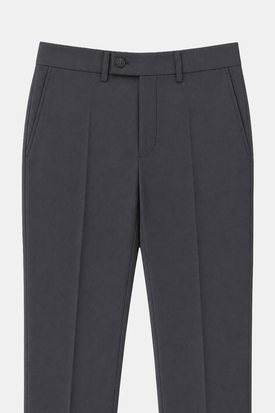 Koyu Gri Slim Fit Düz Paça 6 Drop Mono Yaka Klasik Takım Elbise