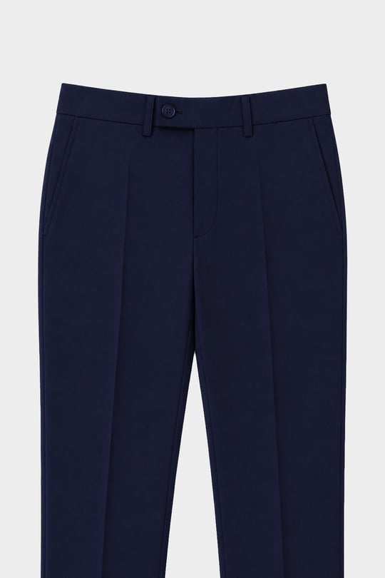 Koyu Lacivert Slim Fit Düz Paça 6 Drop Mono Yaka Klasik Takım Elbise