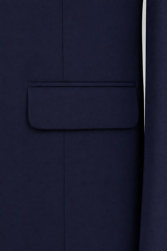 Lacivert Slim Fit Düz Paça 6 Drop Mono Yaka Klasik Takım Elbise