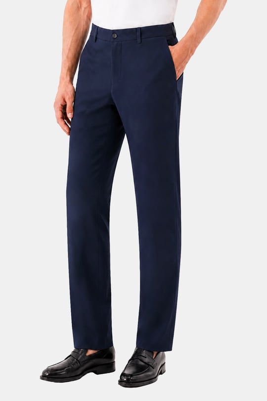 Lacivert Yanı Lastikli Köprülü Kemerli Slim Fit Jogger Pantolon