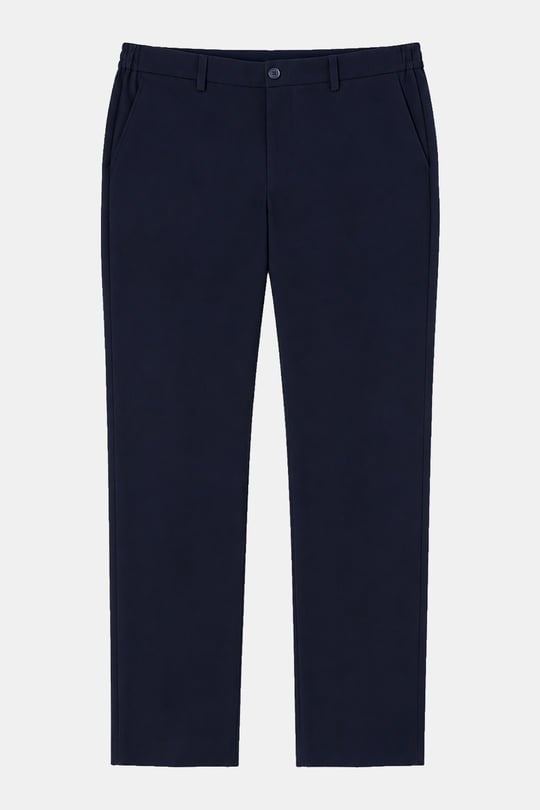 Lacivert Yanı Lastikli Köprülü Kemerli Slim Fit Jogger Pantolon