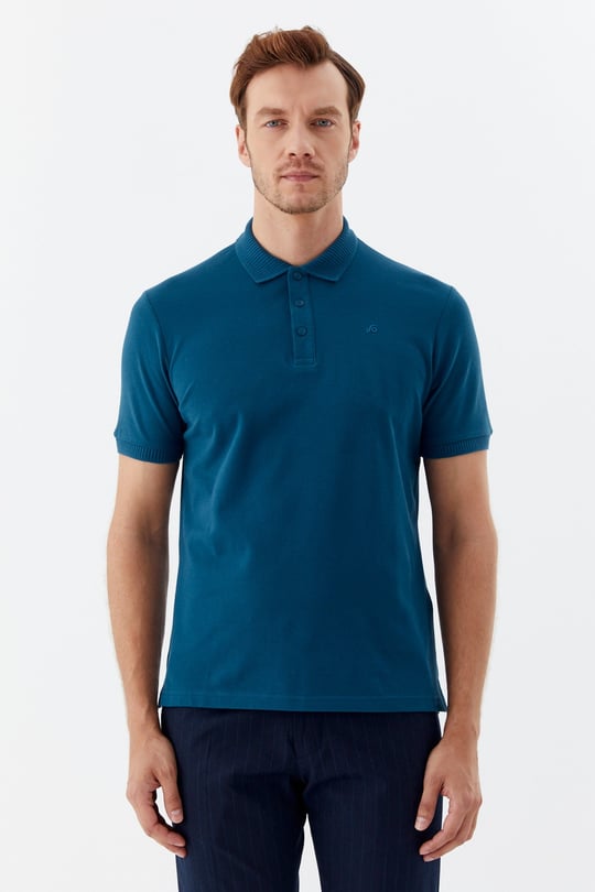 Parlement %100 Pamuk Patlı Polo Yaka Regular Fit T-Shirt 