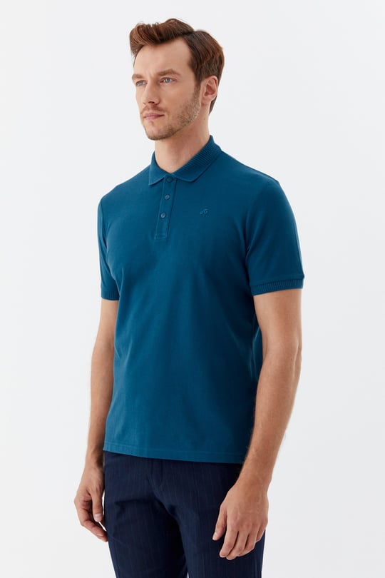 Parlement %100 Pamuk Patlı Polo Yaka Regular Fit T-Shirt 