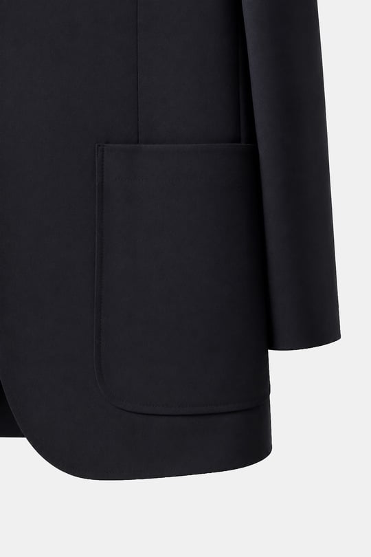 Siyah Regular Fit 6 Drop Mono Yaka Pamuklu Astarsız Takım Elbise