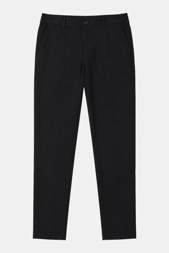 Siyah Yanı Lastikli Köprülü Kemerli Slim Fit Jogger Pantolon