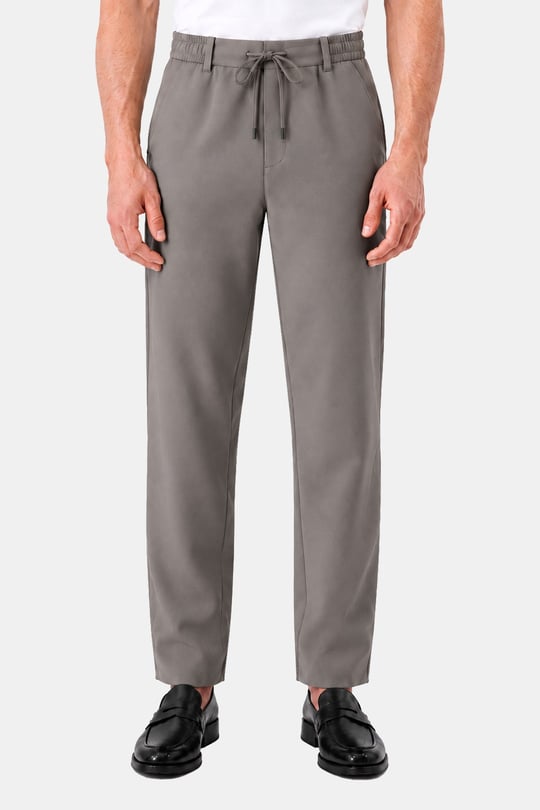 Vizon Dokulu Arka Lastikli Köprü Kemerli Bağcıklı Slim Fit Jogger Pantolon - Sabri Özel