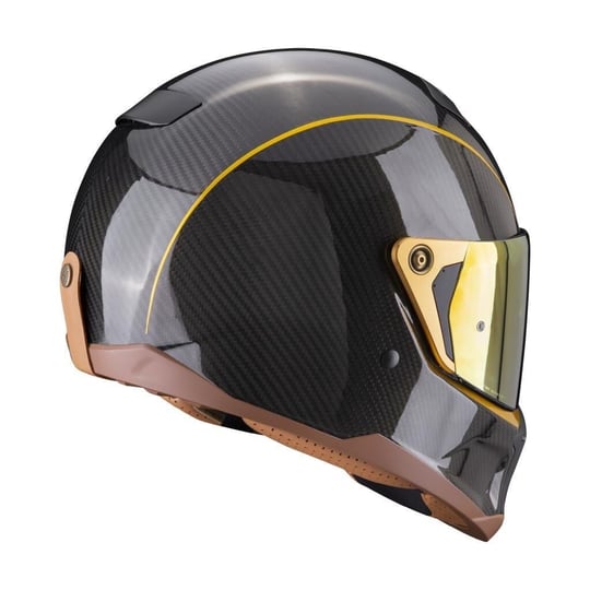SCORPİON EXO HX1 CARBON SE RETRO MOTOSİKLET KASKI SİYAH / ALTIN 