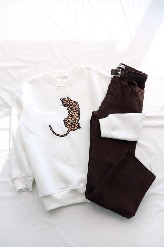 SweatLeopar Baskılı Sweat