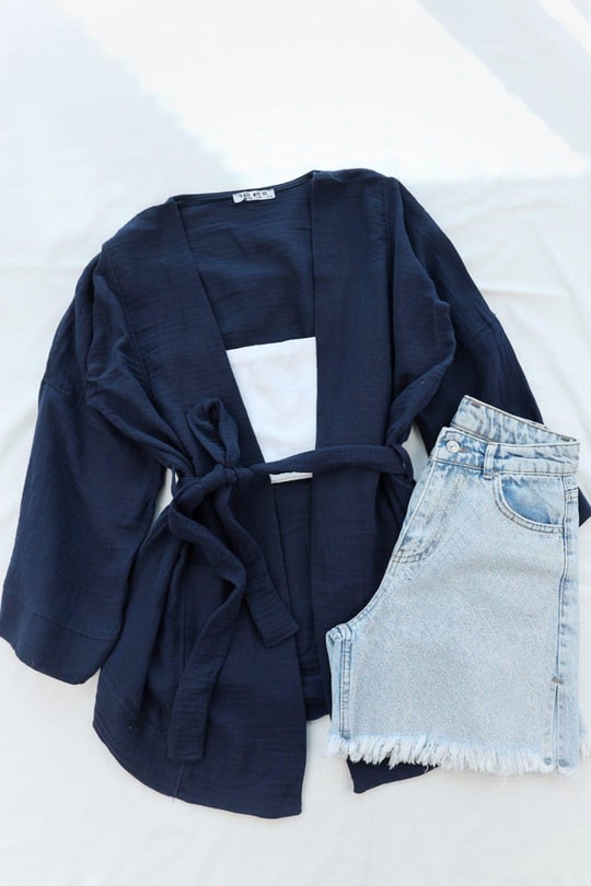 HırkaKuşaklı MÜslin Kimono