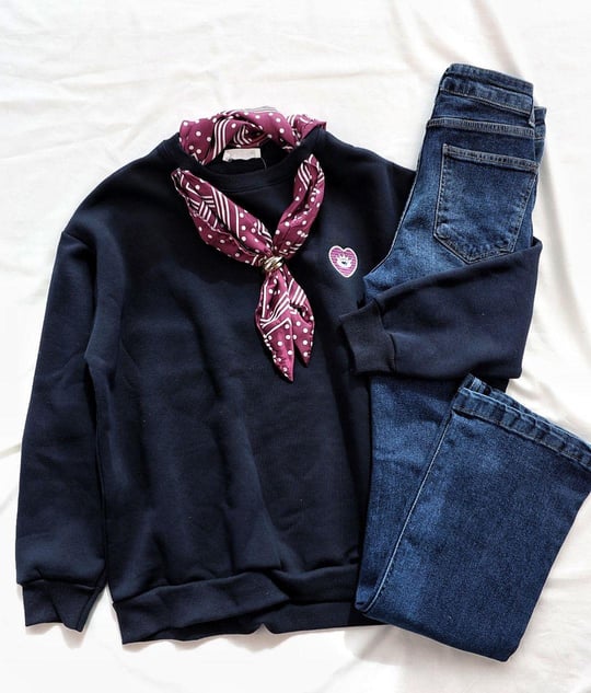 SweatFularlı Göz Nakış Sweat