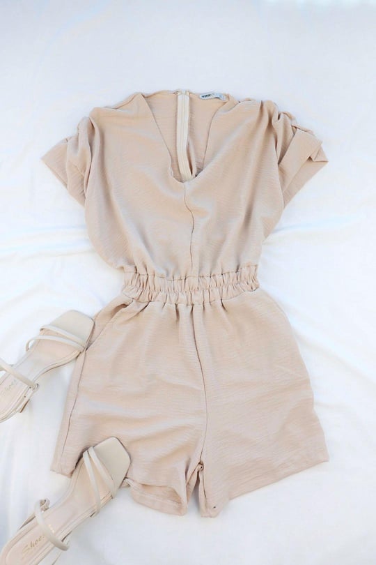 Şort TakımV Yaka Bel Lastik Şort Takım