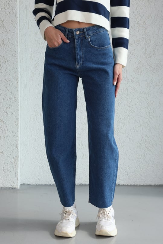 Paça Kesik Barrel Jean