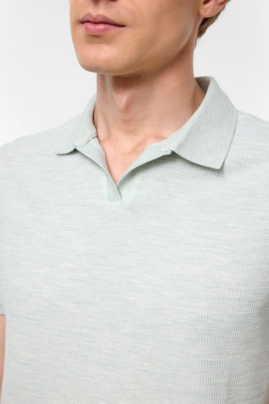 Haki Regular Armürlü Polo Yaka Tişört
