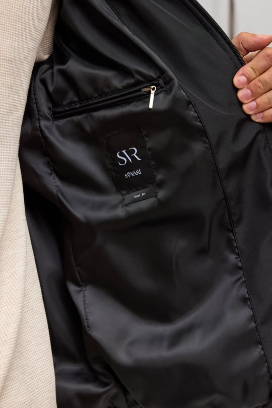 Siyah Slim Kapitone Mont