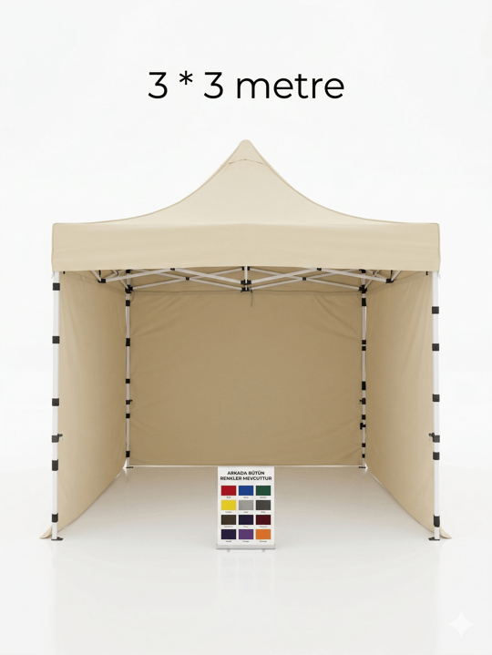 Çadır Dünyası Katlanır Gazebo Tente 3x3 - İstenen Renk Seçeneği - Çantalı