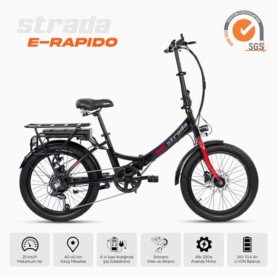 Strada E-Rapido  20 Jant Folding Elektrikli Bisiklet