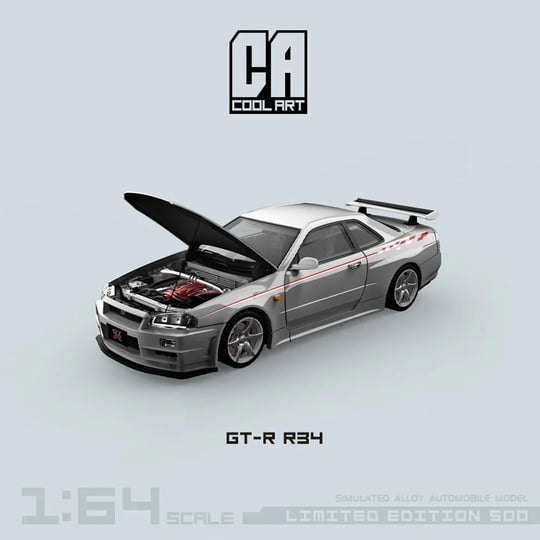 COOL ART 1:64 Nissan Skyline GT-R R34 Silver