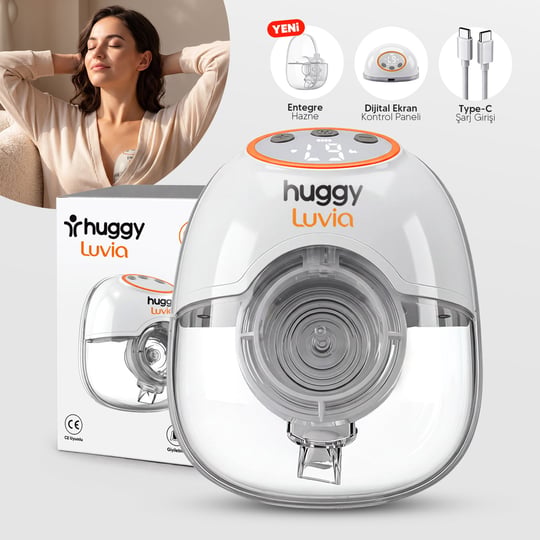 Huggy Luvia Giyilebilir Elektrikli Göğüs ve Süt Sağma Pompası Otomatik 