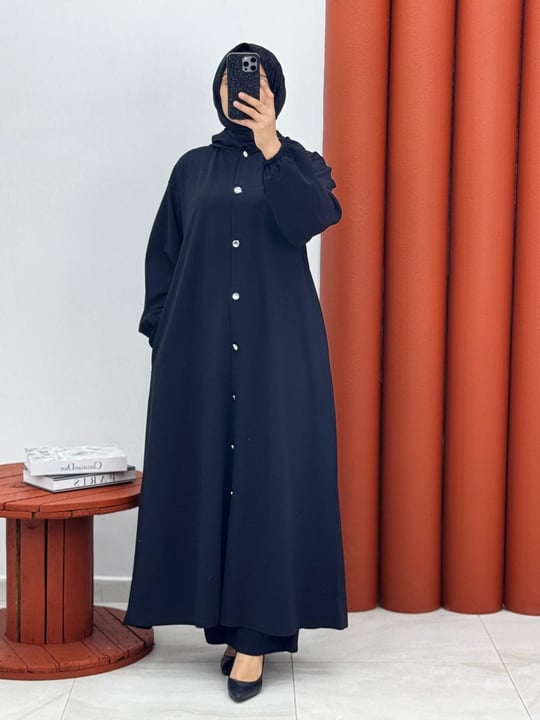 2856 Sukuba boydan dügmeli siyah