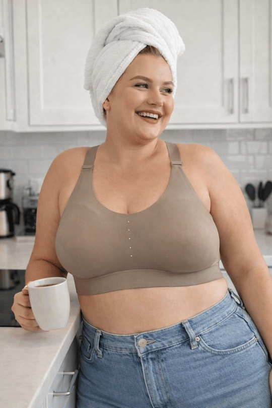  Bulut Koleksiyonu Lazer Kesim Dikişsiz C & D Cup Büyük Beden Sütyen Haki