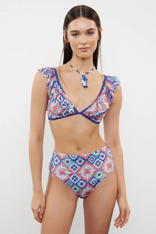 Dantel Datça Yüksek Bel Bikini Takımı