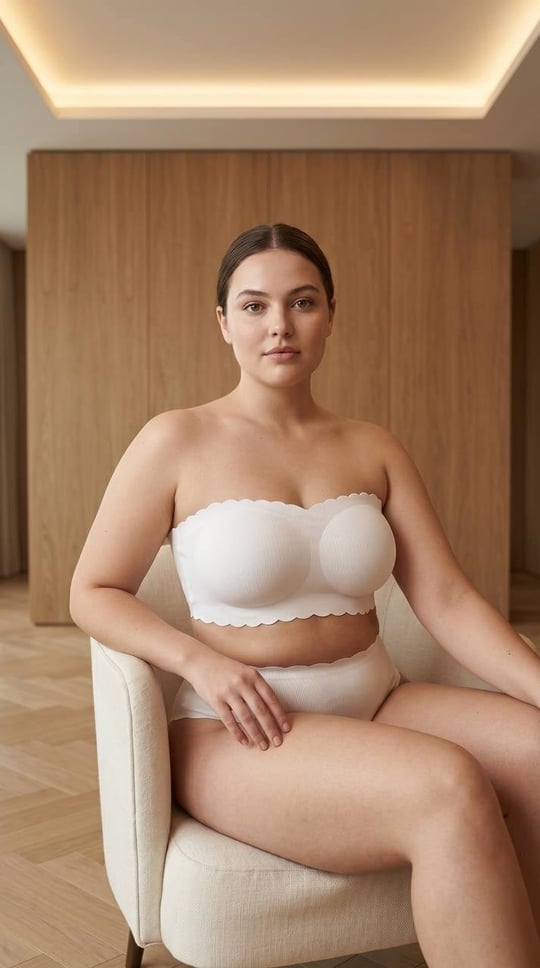 Bulut Koleksiyonu Büyük Beden C & D cup Strapless Sütyen Fitilli Beyaz (arkası ayarlanan)