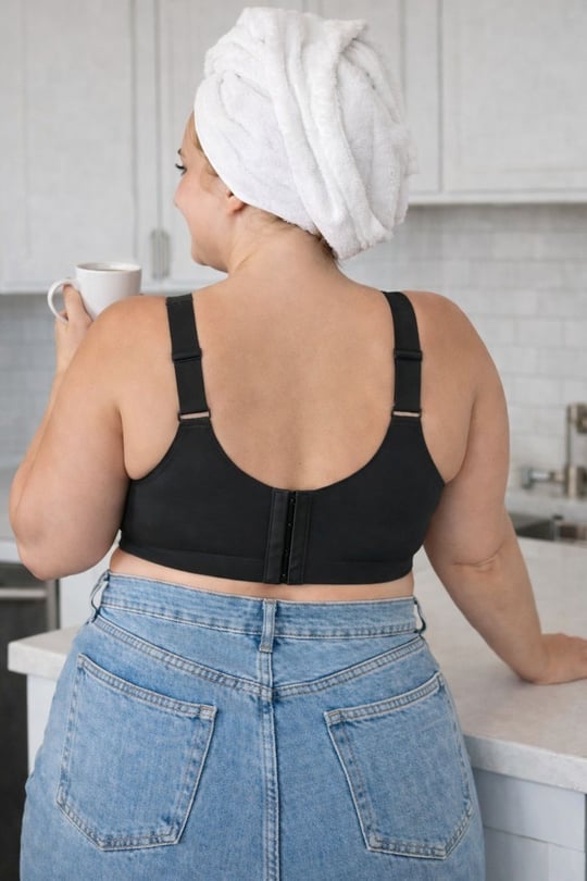 Bulut Koleksiyonu Lazer Kesim Dikişsiz C & D Cup Büyük Beden Sütyen Siyah