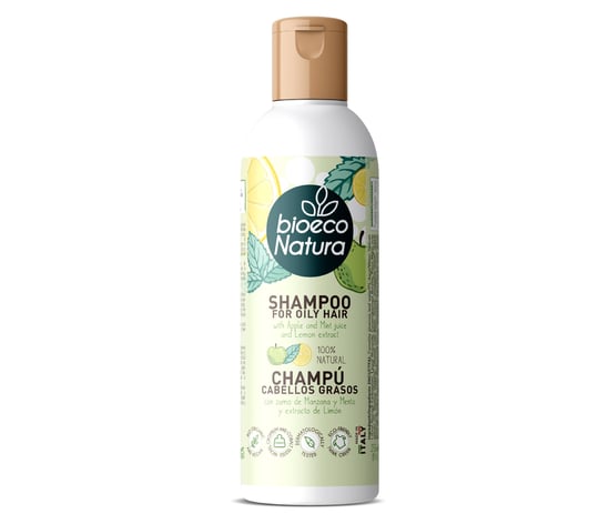 BioEco Natura Yağlı Saçlar İçin Şampuan Elma ve Nane Suyu, Limon Özlü